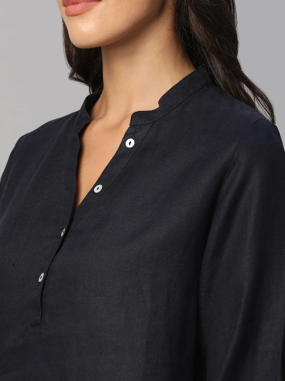 Women Cottonworld Tops & Shirts | Tops & Shirts^Women's 100% Linen Regular Fit Blouse