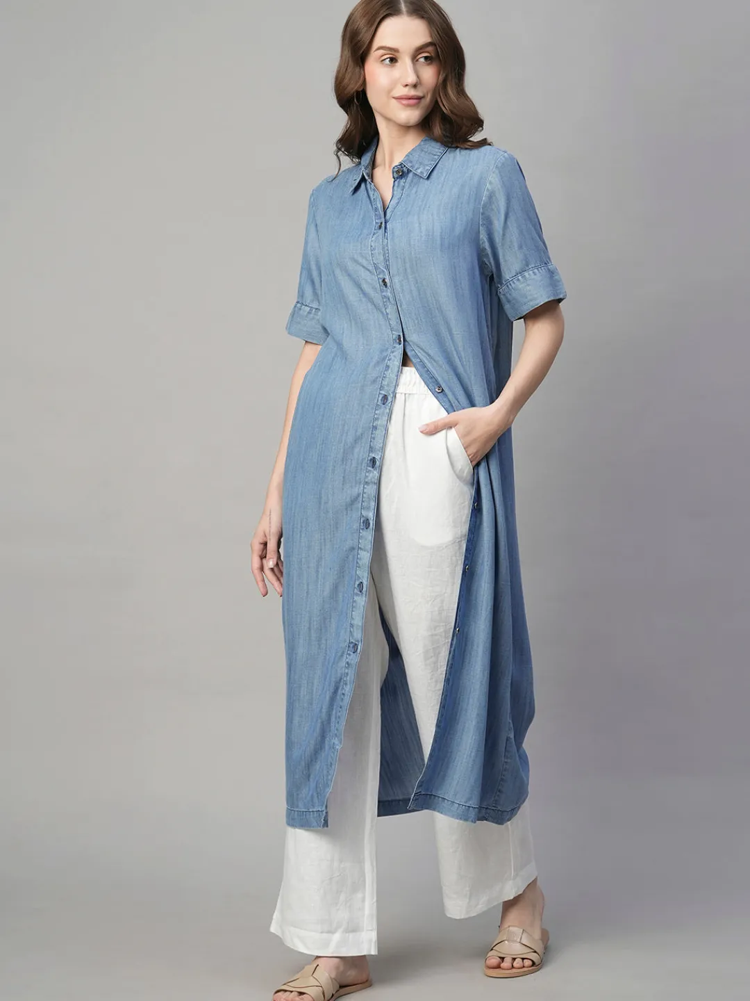 Women Cottonworld Dresses^Women's Tencel Regular Fit Dress