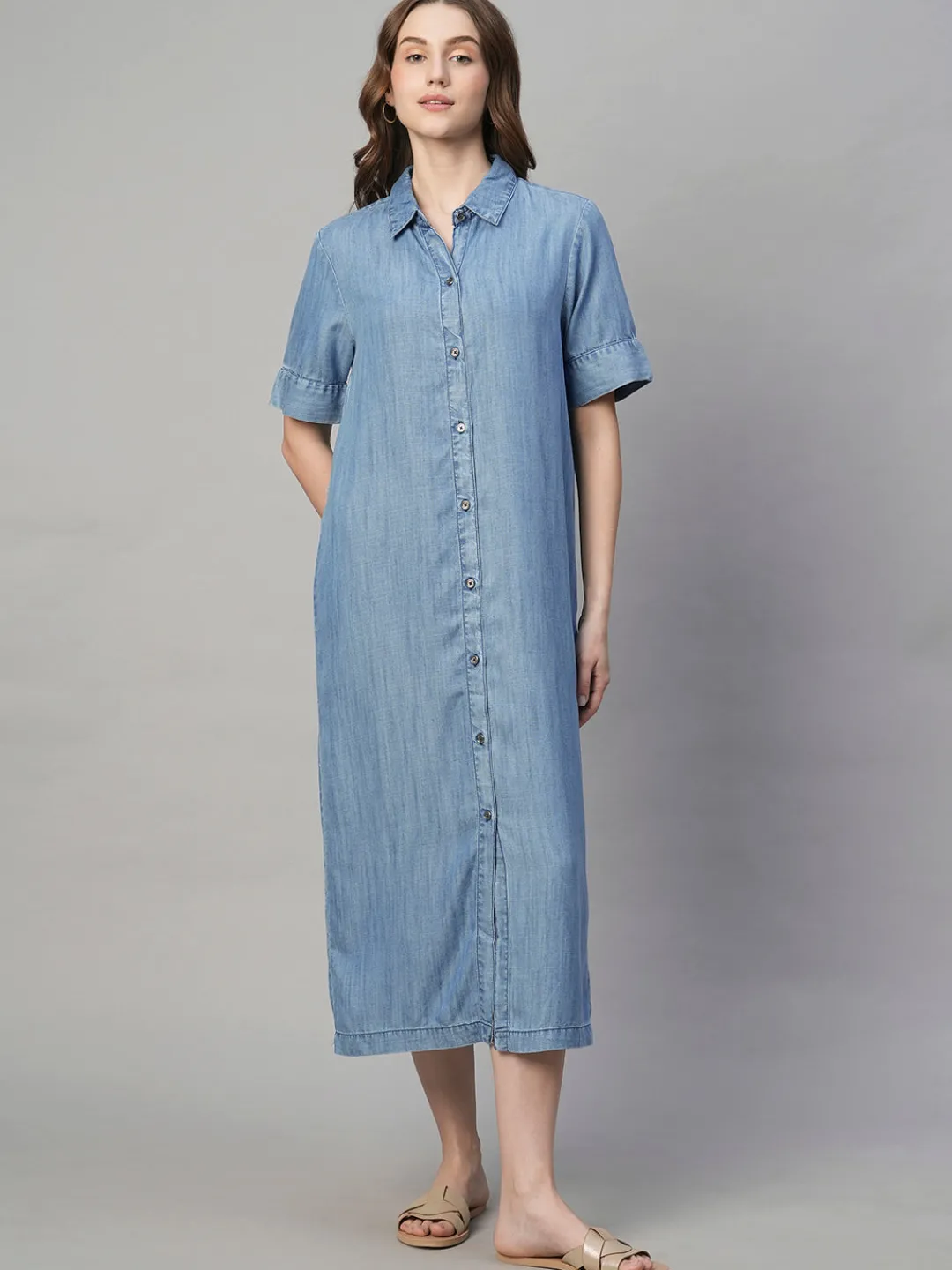 Women Cottonworld Dresses^Women's Tencel Regular Fit Dress