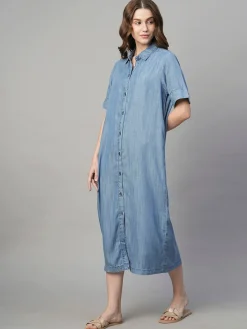 Women Cottonworld Dresses^Women's Tencel Regular Fit Dress