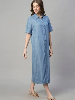 Women Cottonworld Dresses^Women's Tencel Regular Fit Dress