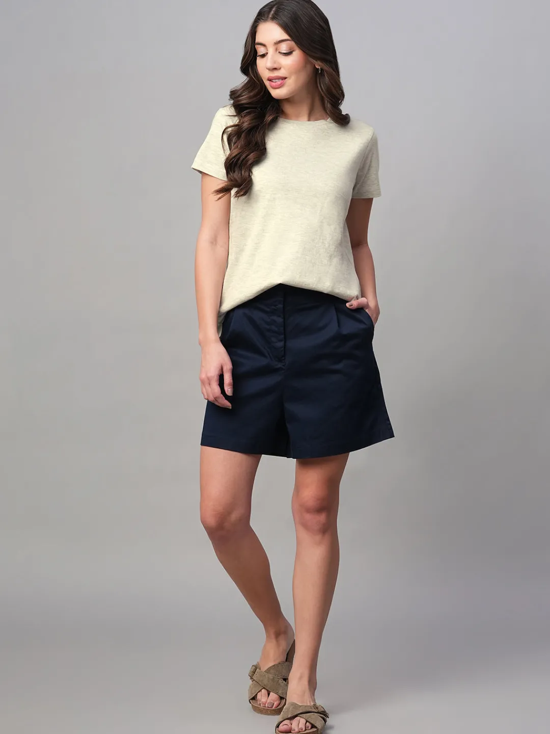 Women Cottonworld Round Neck | Regular Fit^Women's 100% Cotton Regular Fit Tshirt