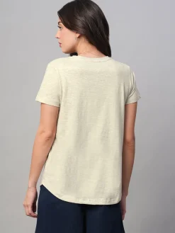 Women Cottonworld Round Neck | Regular Fit^Women's 100% Cotton Regular Fit Tshirt