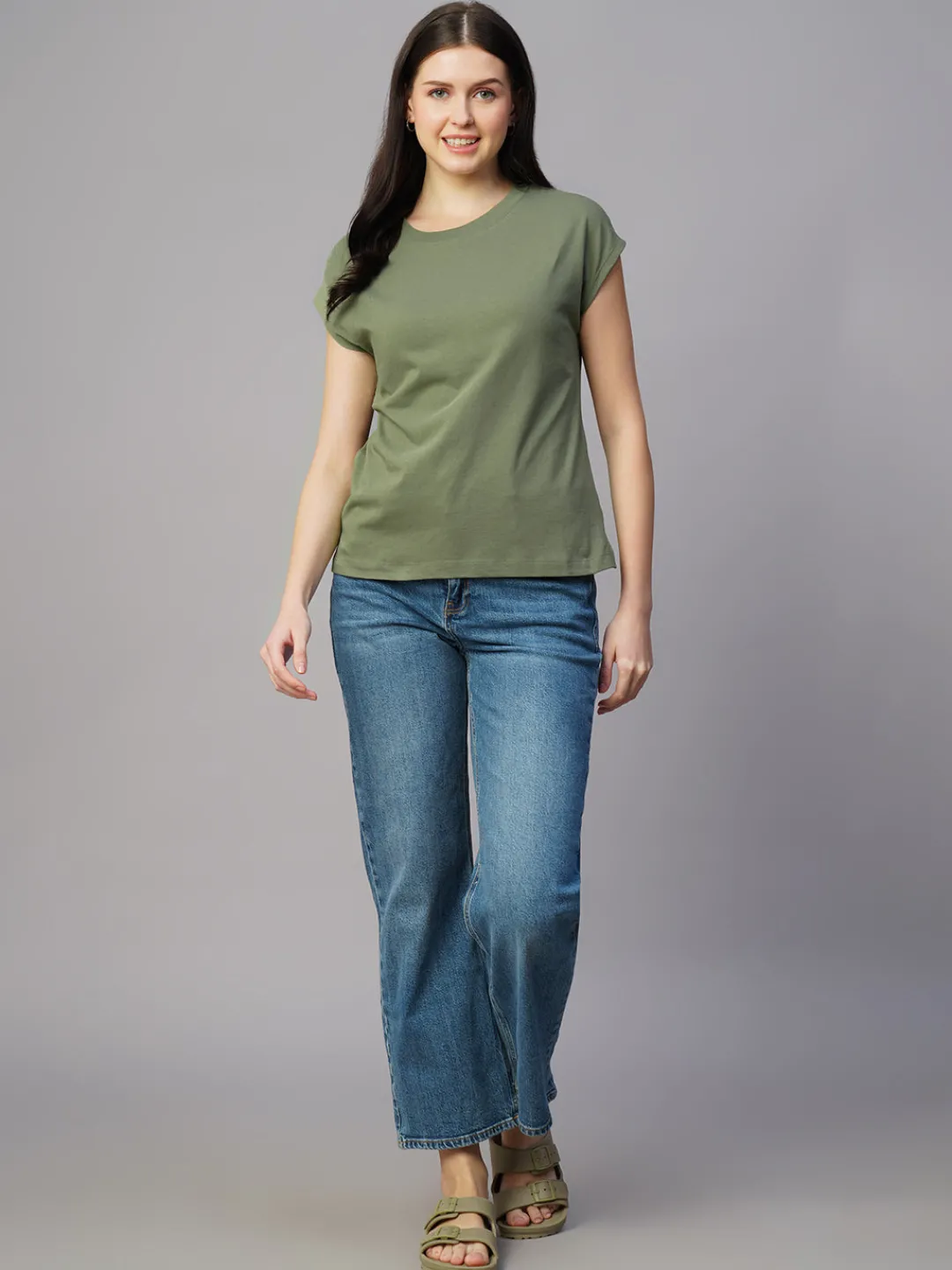 Women Cottonworld Round Neck | Regular Fit^Women's 100% Cotton Regular Fit Tshirt
