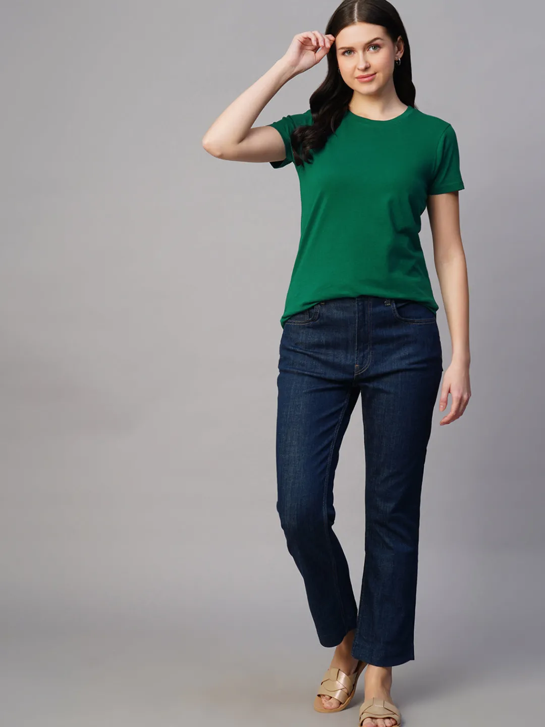 Women Cottonworld Round Neck | Regular Fit^Women's 100% Cotton Regular Fit Tshirt