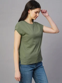 Women Cottonworld Round Neck | Regular Fit^Women's 100% Cotton Regular Fit Tshirt