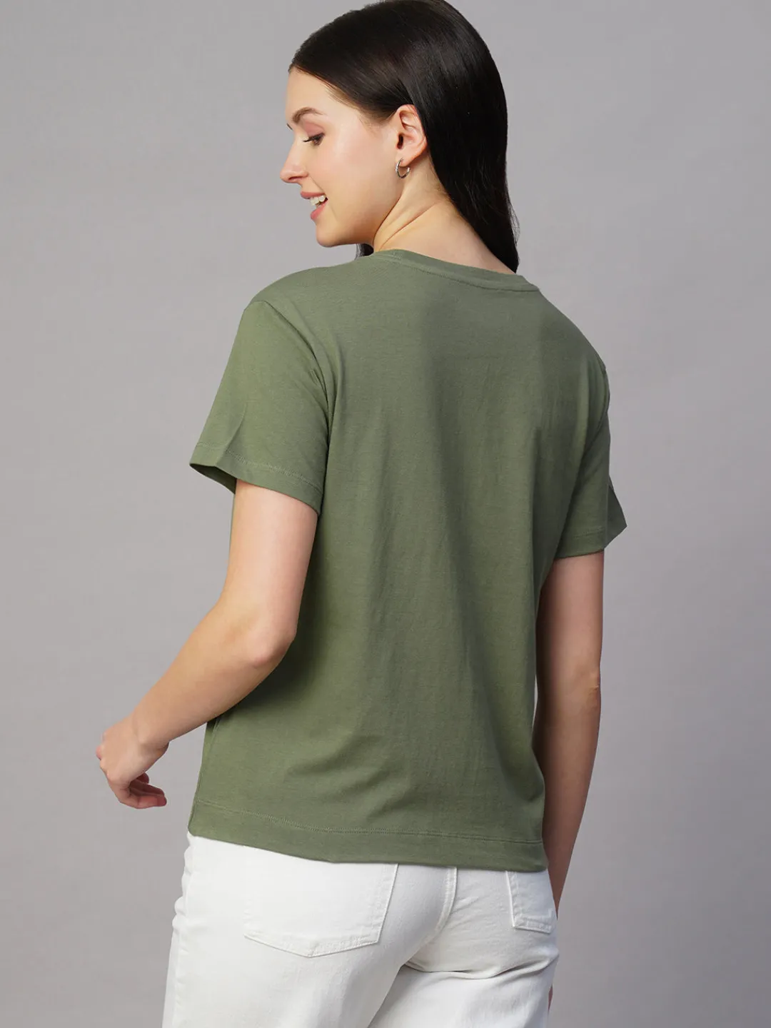 Women Cottonworld Round Neck | Regular Fit^Women's 100% Cotton Regular Fit Tshirt