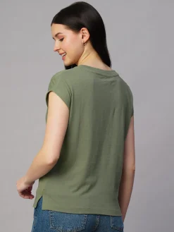 Women Cottonworld Round Neck | Regular Fit^Women's 100% Cotton Regular Fit Tshirt
