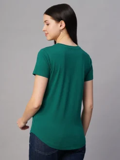 Women Cottonworld Round Neck | Regular Fit^Women's 100% Cotton Regular Fit Tshirt