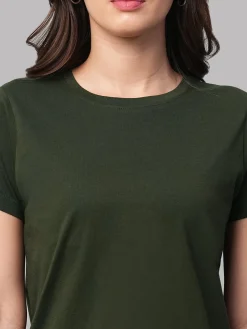 Women Cottonworld Round Neck | Regular Fit^Women's 100% Cotton Regular Fit Tshirt