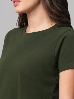 Women Cottonworld Round Neck | Regular Fit^Women's 100% Cotton Regular Fit Tshirt