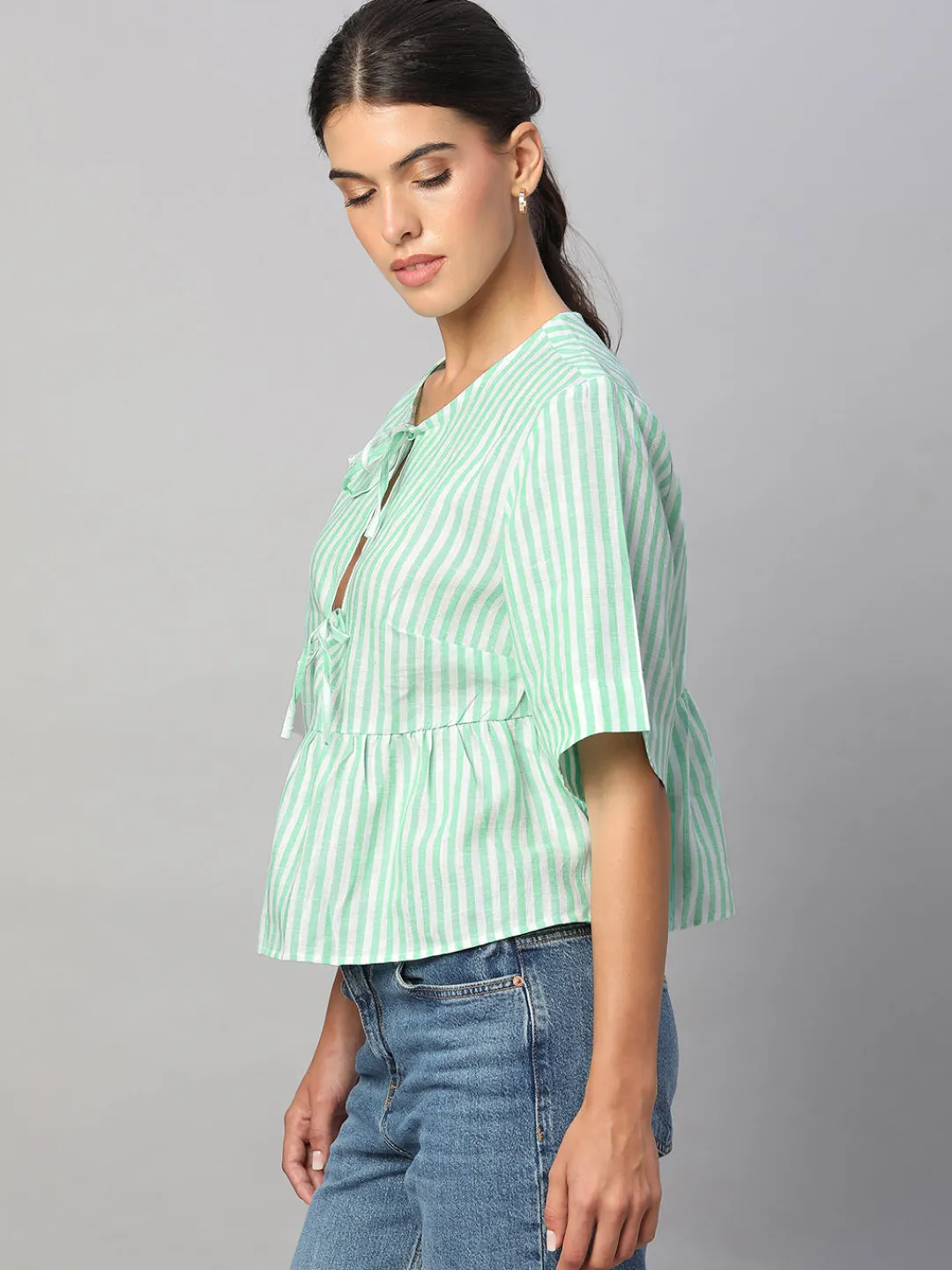 Women Cottonworld Tops & Shirts | Tops & Shirts^Women's 100% Linen Regular Fit Blouse