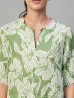Women Cottonworld Tops & Shirts | Tops & Shirts^Women's 100% Linen Regular Fit Blouse
