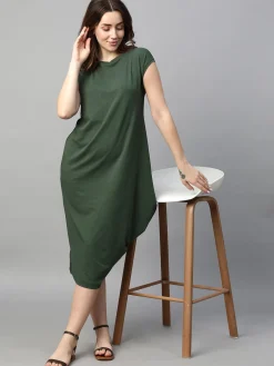 Women Cottonworld Dresses^Women's Cotton Bamboo Elastane Regular Fit Kdress