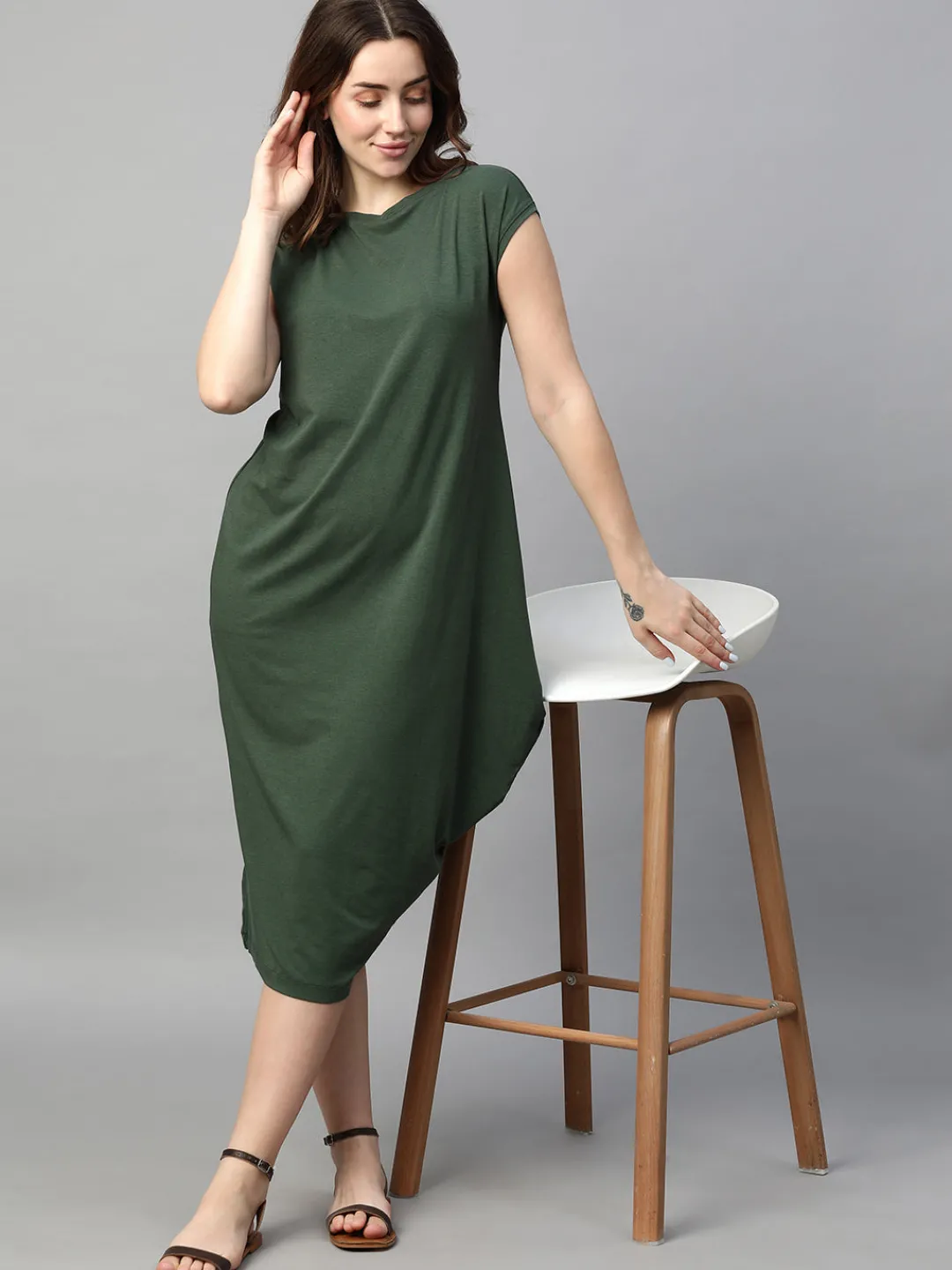 Women Cottonworld Dresses^Women's Cotton Bamboo Elastane Regular Fit Kdress