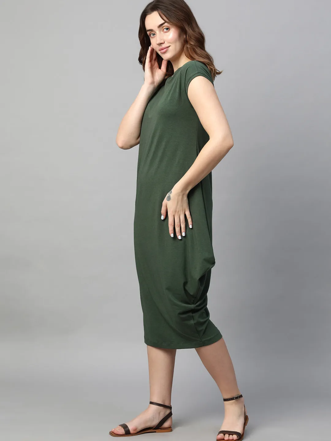 Women Cottonworld Dresses^Women's Cotton Bamboo Elastane Regular Fit Kdress