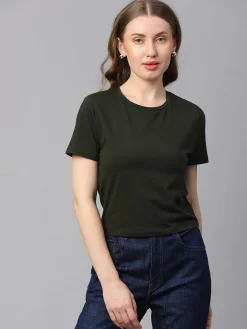 Women Cottonworld Round Neck | Regular Fit^Women's Cotton Elastane Regular Fit Tshirt