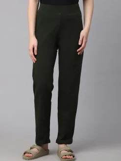 Women Cottonworld Trousers^Women's Cotton Elastane Regular Fit Knit Pant