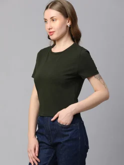 Women Cottonworld Round Neck | Regular Fit^Women's Cotton Elastane Regular Fit Tshirt