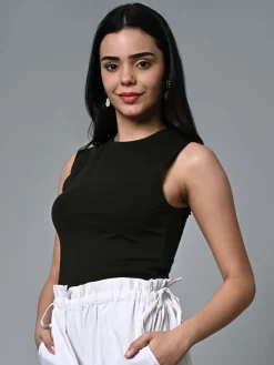 Women Cottonworld Vests^Women's Cotton Elastane Slim Fit Vest