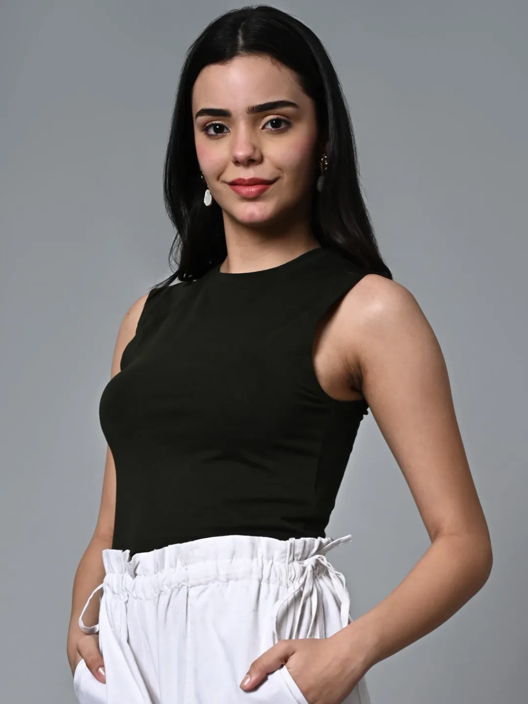 Women Cottonworld Vests^Women's Cotton Elastane Slim Fit Vest