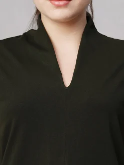 Women Cottonworld V-Neck^Women's Cotton Elastane Slim Fit Tshirt
