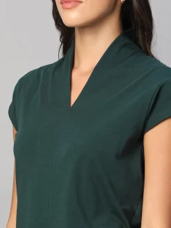Women Cottonworld V-Neck^Women's Cotton Elastane Slim Fit Tshirt