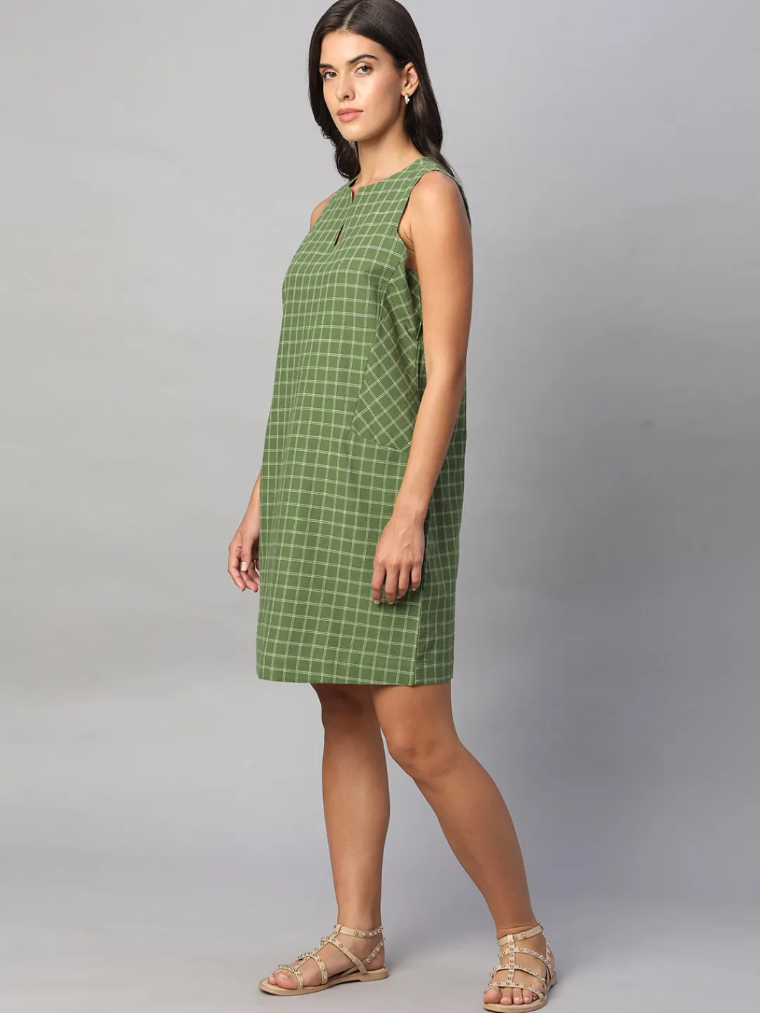 Women Cottonworld Dresses | Dresses^Women's Cotton Linen Regular Fit Dress
