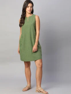 Women Cottonworld Dresses | Dresses^Women's Cotton Linen Regular Fit Dress