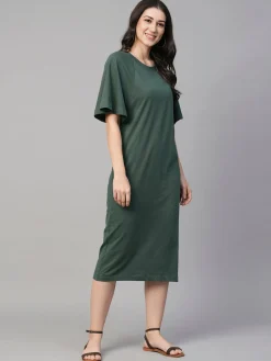 Women Cottonworld Dresses^Women's Cotton Loose Fit Knit Dress