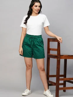 Women Cottonworld Shorts^Women's Cotton Lycra Regular Fit Shorts