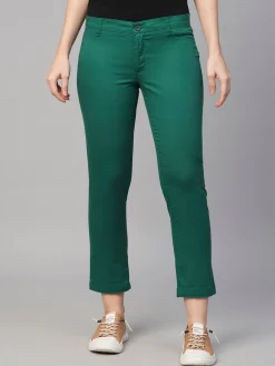 Women Cottonworld Trousers^Women's Cotton Lycra Regular Fit Pant