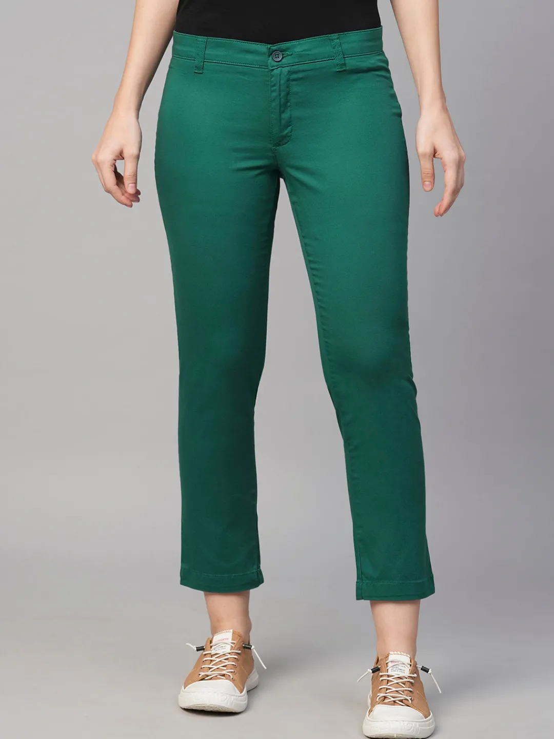 Women Cottonworld Trousers^Women's Cotton Lycra Regular Fit Pant