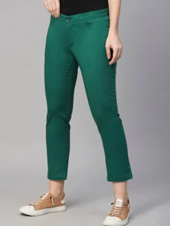 Women Cottonworld Trousers^Women's Cotton Lycra Regular Fit Pant