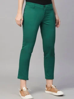 Women Cottonworld Trousers^Women's Cotton Lycra Regular Fit Pant