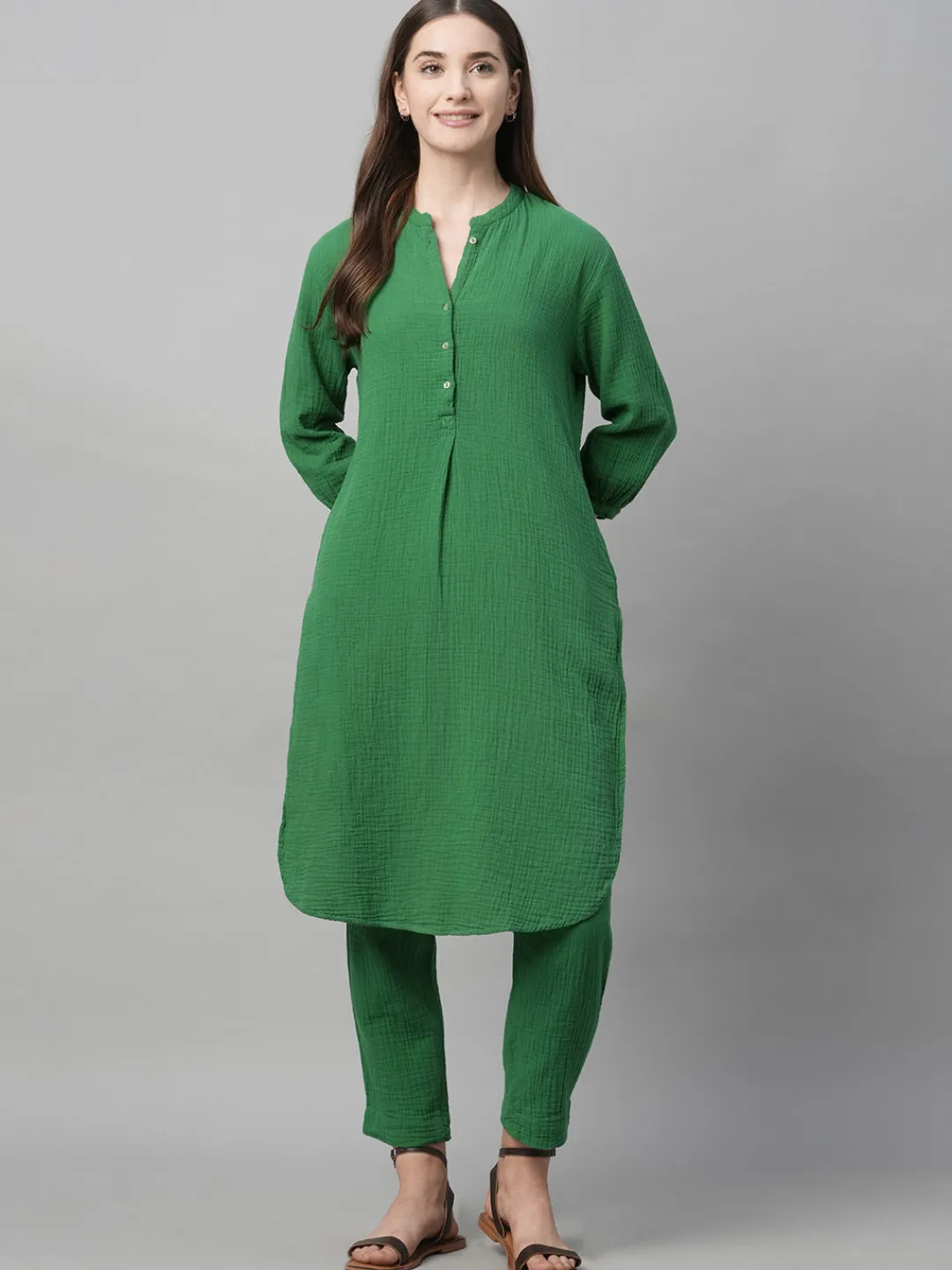 Women Cottonworld Womens Co-Ord Sets^Women's Cotton Regular Fit Kurta