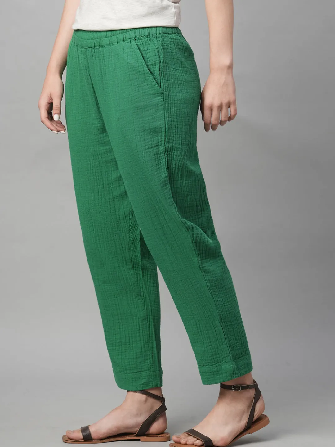 Women Cottonworld Trousers | Womens Co-Ord Sets^Women's Cotton Regular Fit Pant