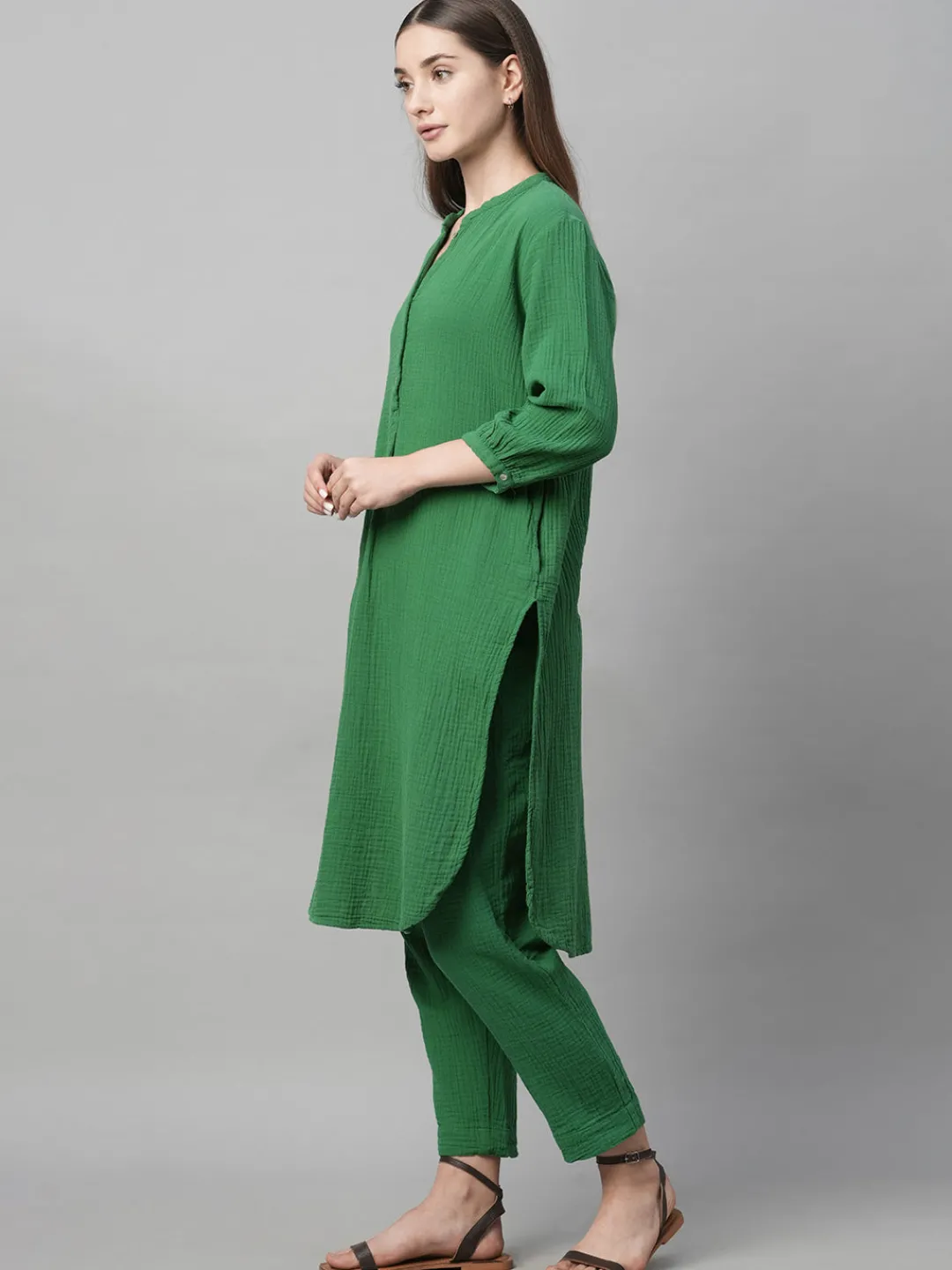 Women Cottonworld Womens Co-Ord Sets^Women's Cotton Regular Fit Kurta