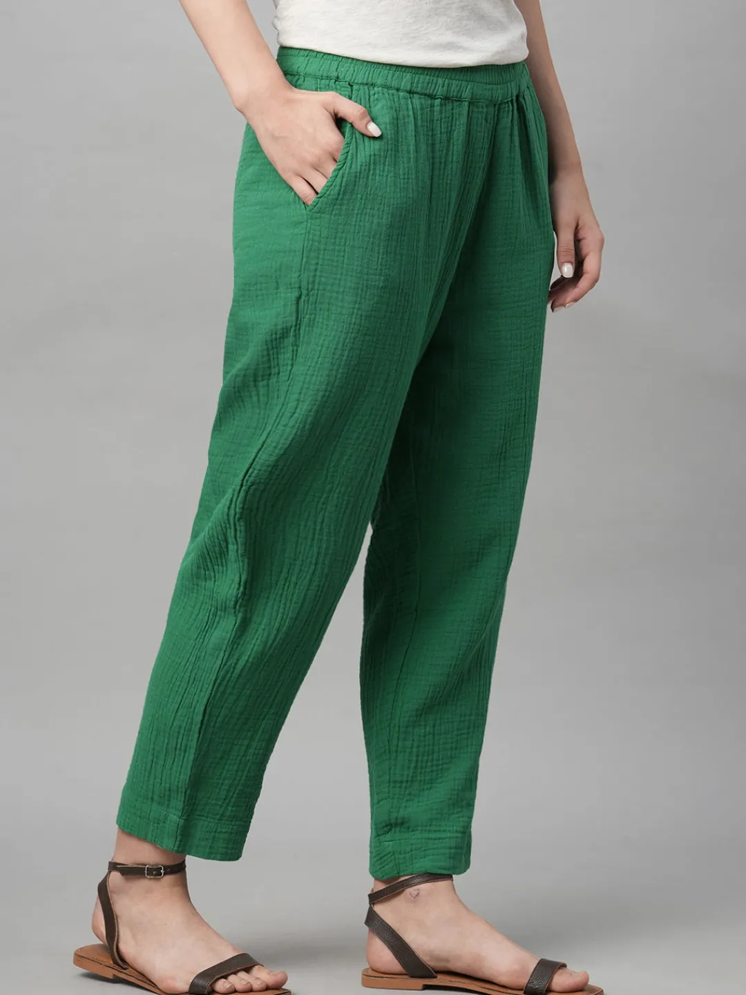 Women Cottonworld Trousers | Womens Co-Ord Sets^Women's Cotton Regular Fit Pant