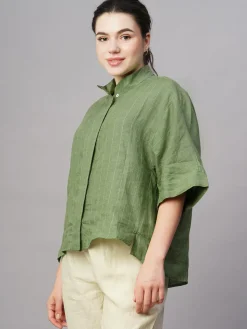 Women Cottonworld Tops & Shirts | Tops & Shirts^Women's Linen Boxy Fit Blouse