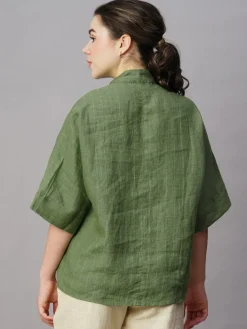 Women Cottonworld Tops & Shirts | Tops & Shirts^Women's Linen Boxy Fit Blouse