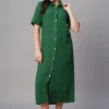 Women Cottonworld Dresses | Dresses^Women's Linen Viscose Regular Fit Dress