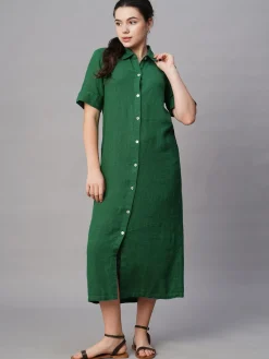 Women Cottonworld Dresses | Dresses^Women's Linen Viscose Regular Fit Dress