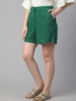 Women Cottonworld Shorts | Shorts^Women's Linen Viscose Regular Fit Shorts