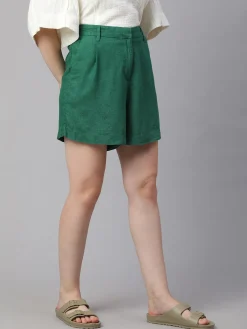 Women Cottonworld Shorts | Shorts^Women's Linen Viscose Regular Fit Shorts