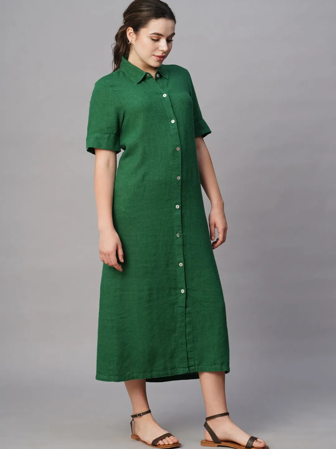 Women Cottonworld Dresses | Dresses^Women's Linen Viscose Regular Fit Dress
