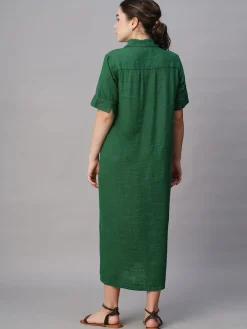 Women Cottonworld Dresses | Dresses^Women's Linen Viscose Regular Fit Dress