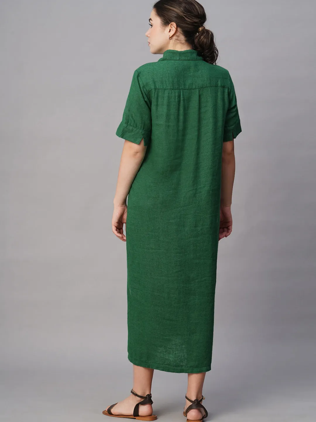 Women Cottonworld Dresses | Dresses^Women's Linen Viscose Regular Fit Dress