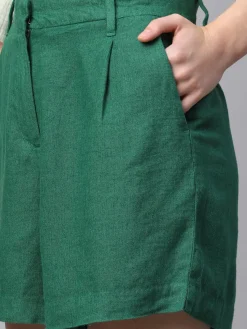 Women Cottonworld Shorts | Shorts^Women's Linen Viscose Regular Fit Shorts