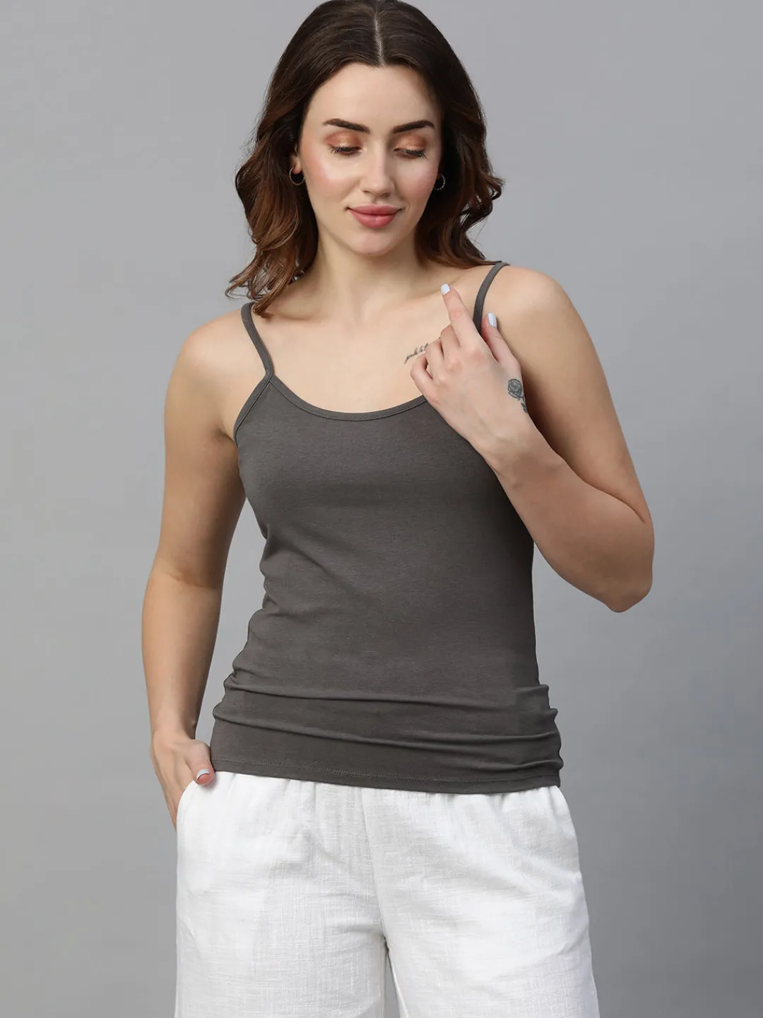 Women Cottonworld Vests^Women's Cotton Bamboo Elastane Slim Fit Vest